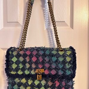 Kurt Geiger Multicolor Denim Tweed Shoulder/crossbody Bag